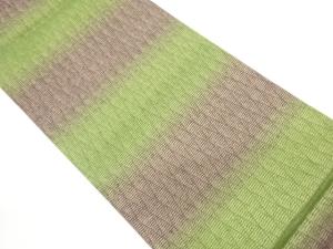 草木染金通し横段模様織出し洒落袋帯